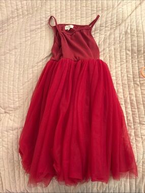 Girls Red Tulle Party Dress - (Brand Not Visible)